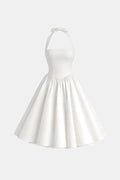 Dama Washington Elise women's halter a line midi dress cream - front view