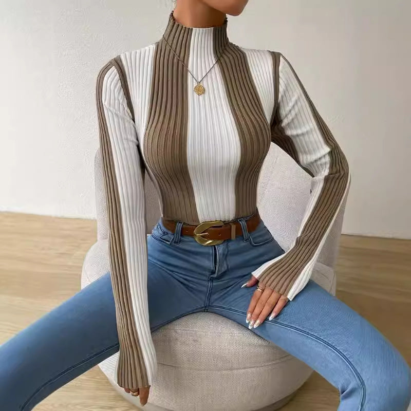 Dama Washington Ilaria women's fitted vertical striped sweater - view 2