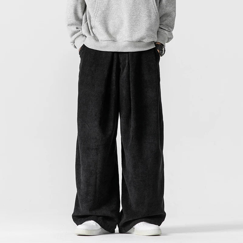 Arlo | Men's Wide Leg Cargo Pants Navy Blue Relaxed Fit