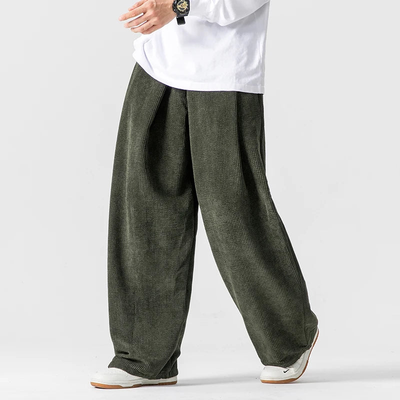 Arlo | Men's Wide Leg Cargo Pants Navy Blue Relaxed Fit