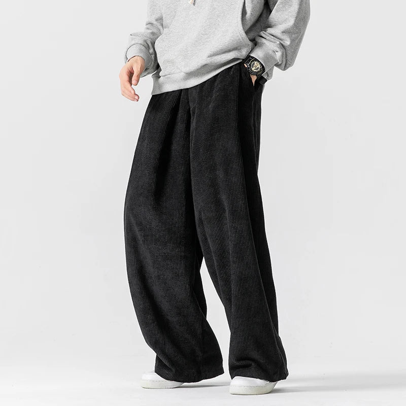 Arlo | Men's Wide Leg Cargo Pants Navy Blue Relaxed Fit