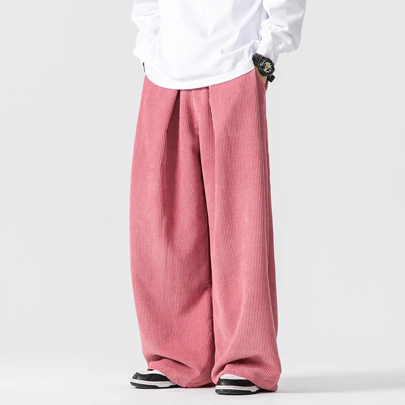 Arlo | Men's Wide Leg Cargo Pants Navy Blue Relaxed Fit