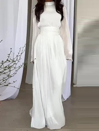 Lola | Women's Long Sleeve Maxi Dress White