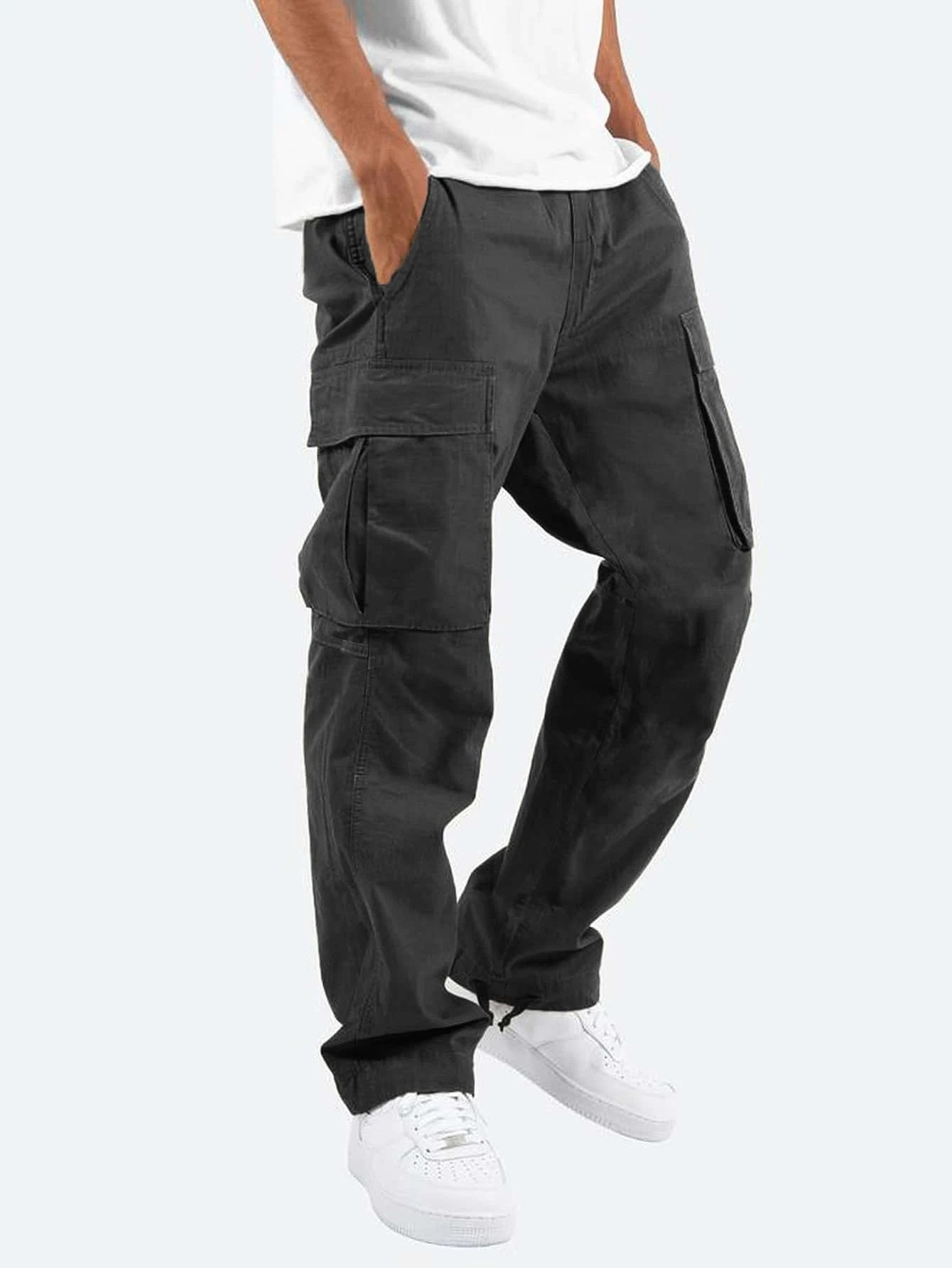 Wyatt | Men's Streetwear Relaxed Cargo Pants Black