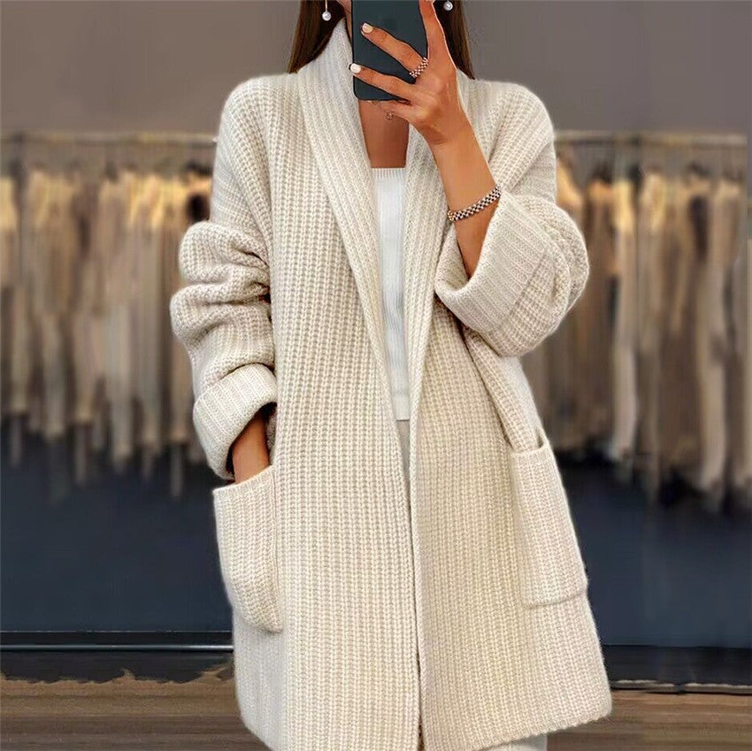 Dama Washington Beatrice women's oversized open front cardigan - front view