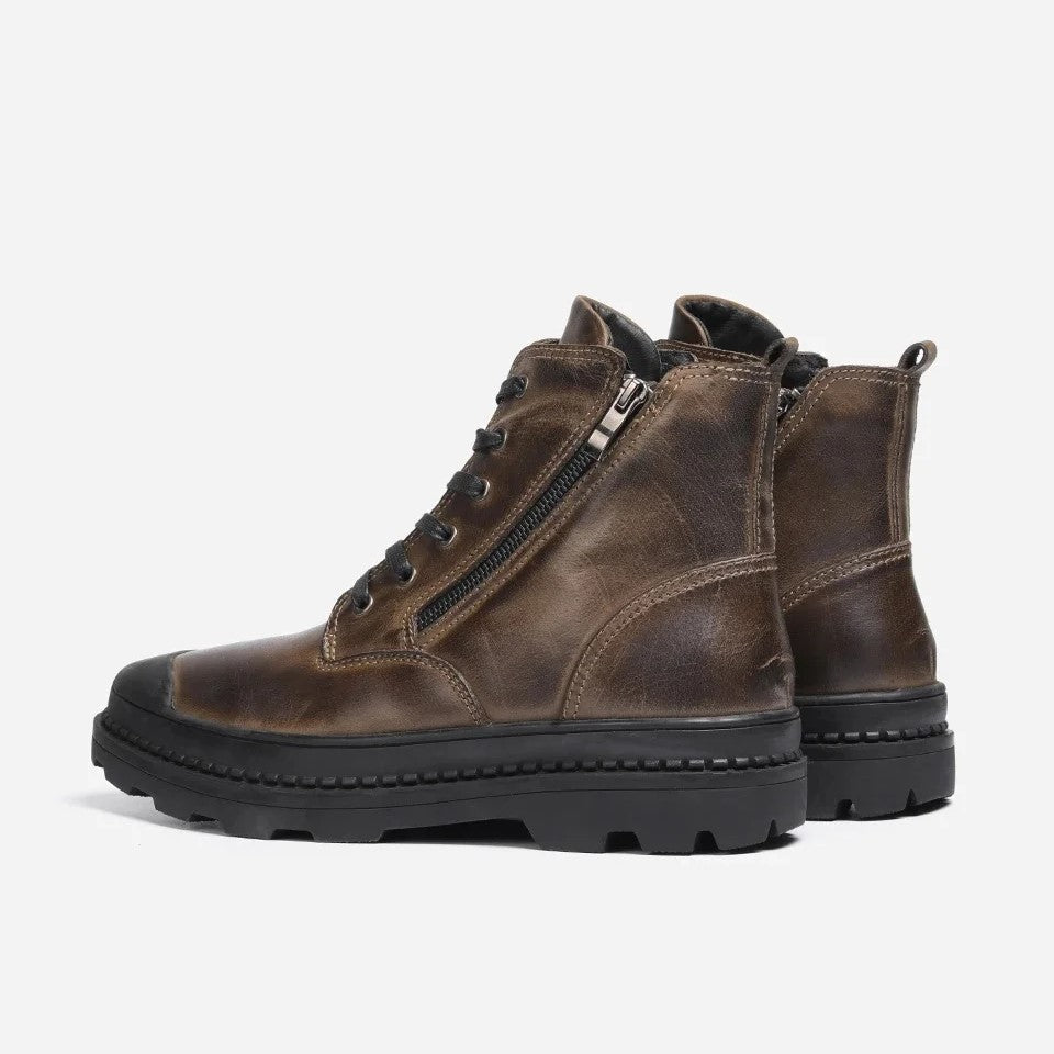 Rowan | Men's Lace Up Leather Ankle Boots Brown Black Sole