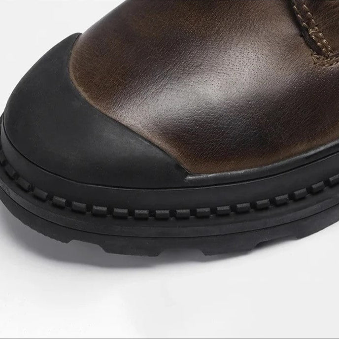 Rowan | Men's Lace Up Leather Ankle Boots Brown Black Sole
