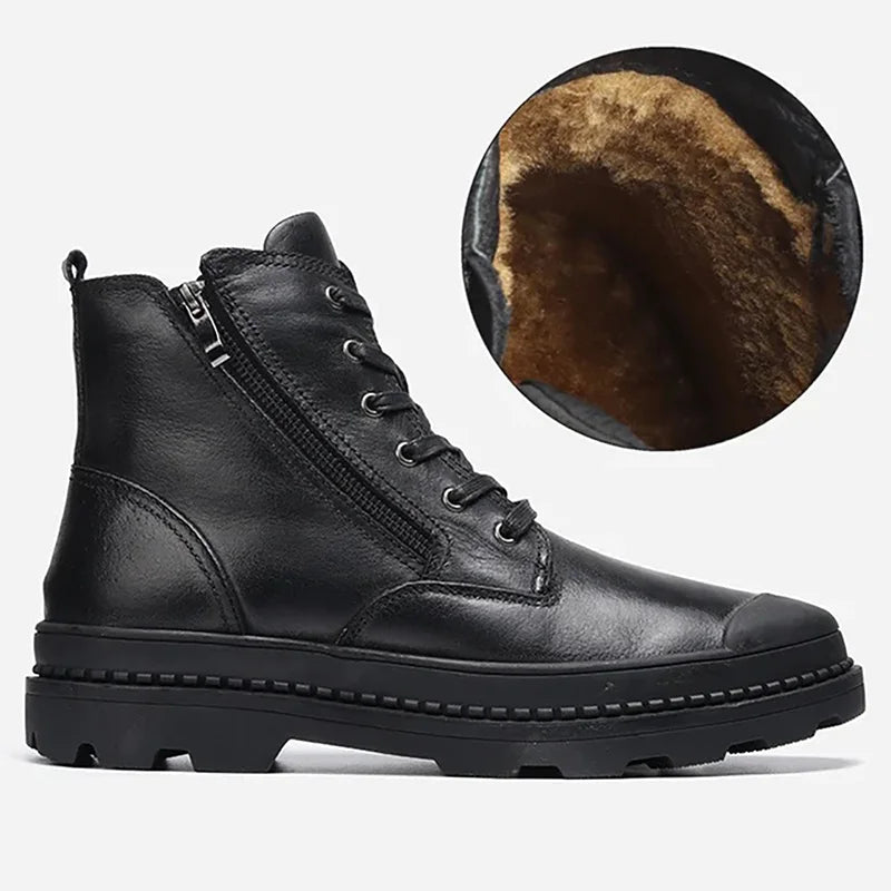 Rowan | Men's Lace Up Leather Ankle Boots Brown Black Sole