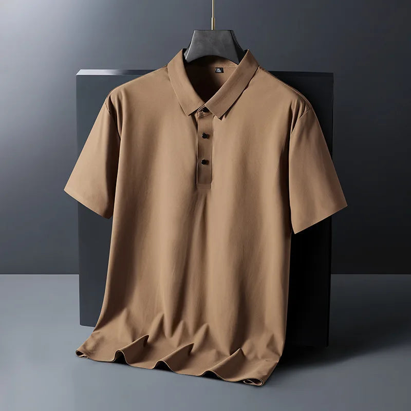 Rowan | Men's Polo Shirt White Short Sleeve Button Down