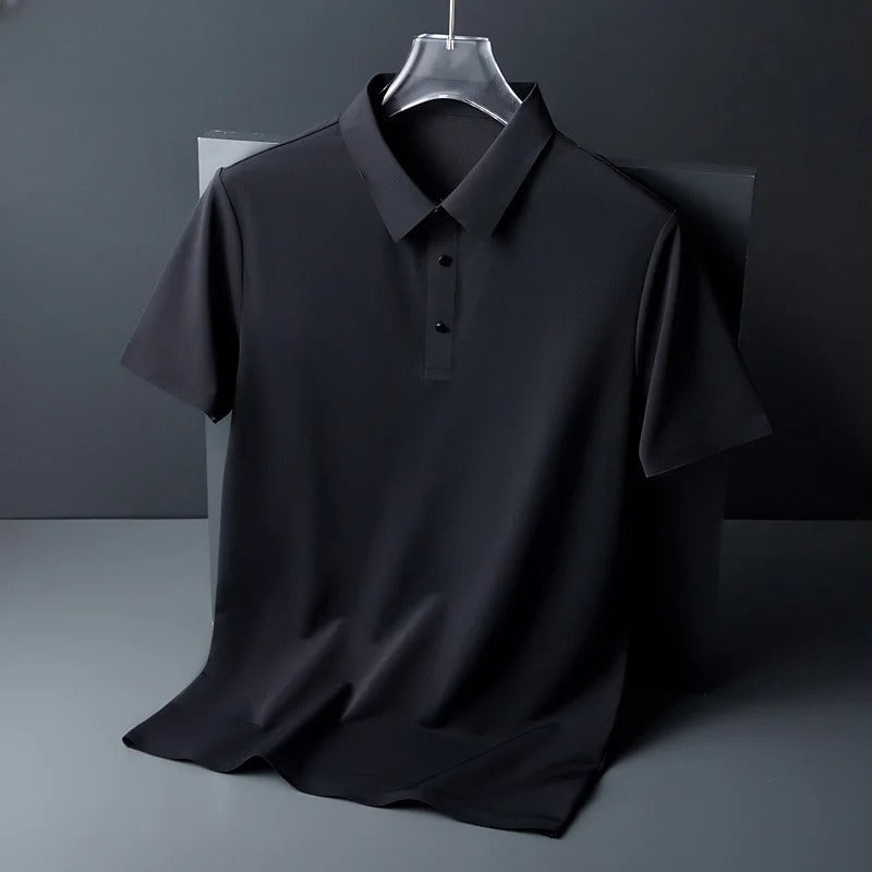 Rowan | Men's Polo Shirt White Short Sleeve Button Down