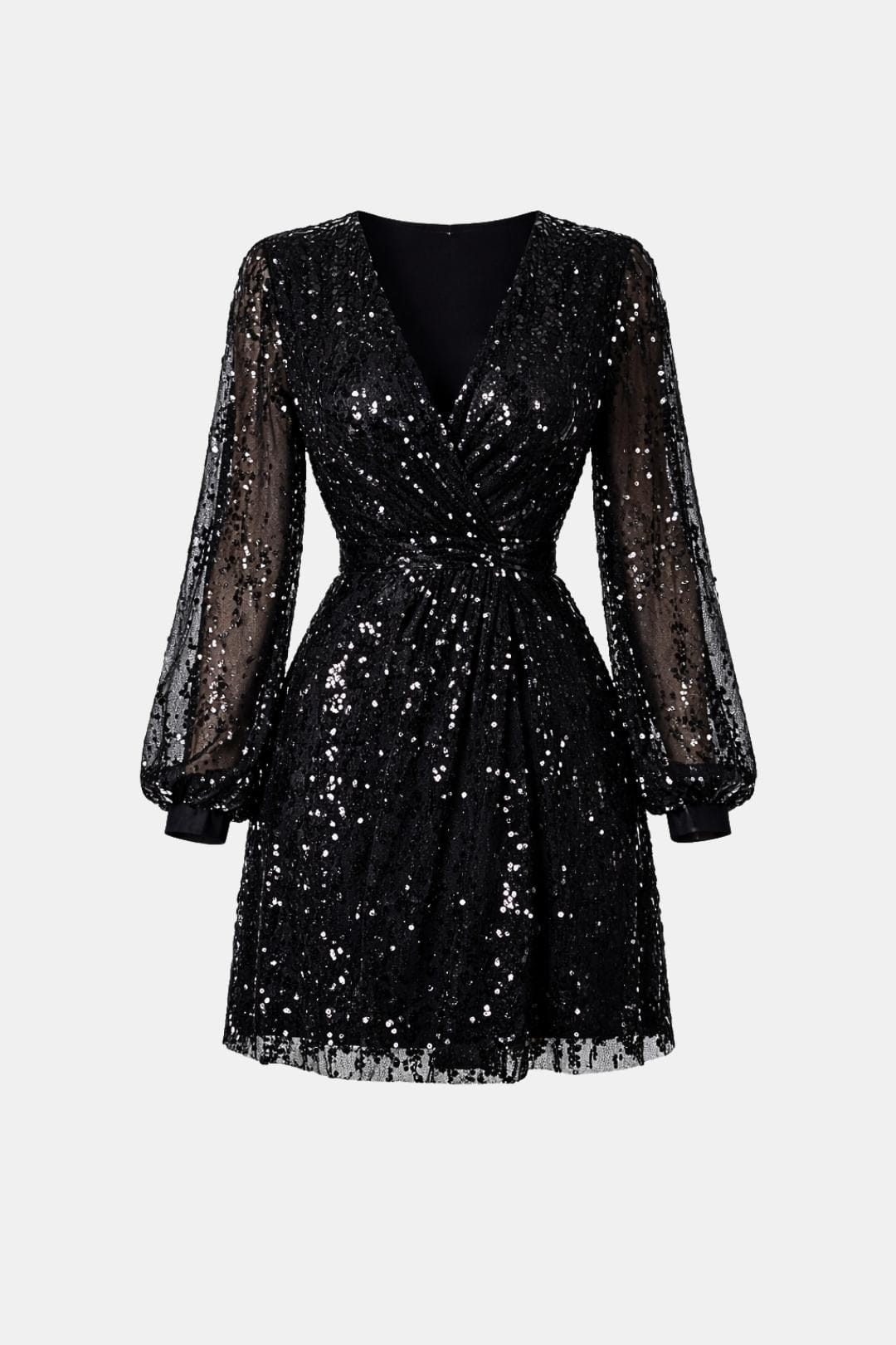 Vera | Women's Sequin Mini Dress Long Sleeve Burgundy