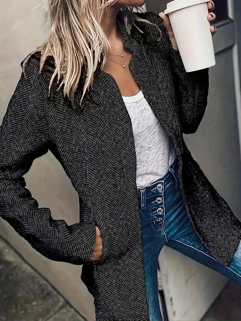 Dama Washington Idalia women's collarless long coat - view 3
