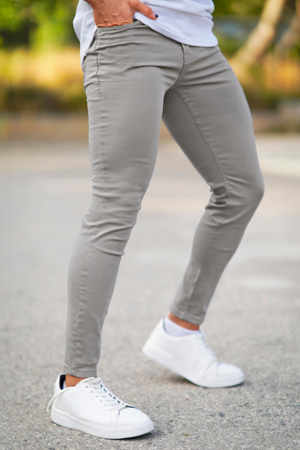 Rowan | Men's Slim Fit Jeans Light Gray