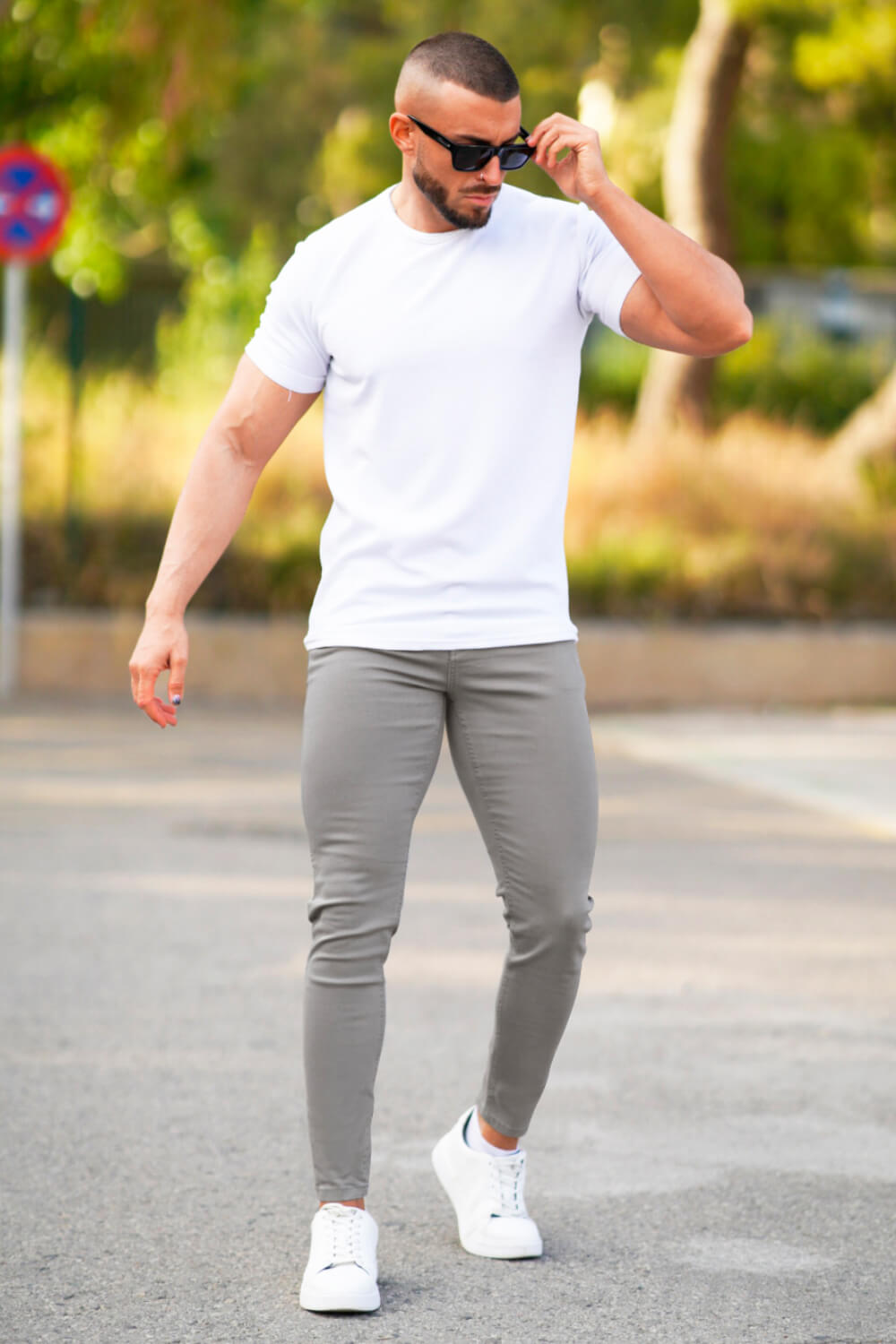 Rowan | Men's Slim Fit Jeans Light Gray