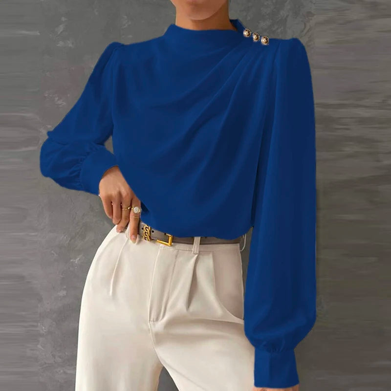Dama Washington Ginevra women's long sleeve draped blouse - view 4