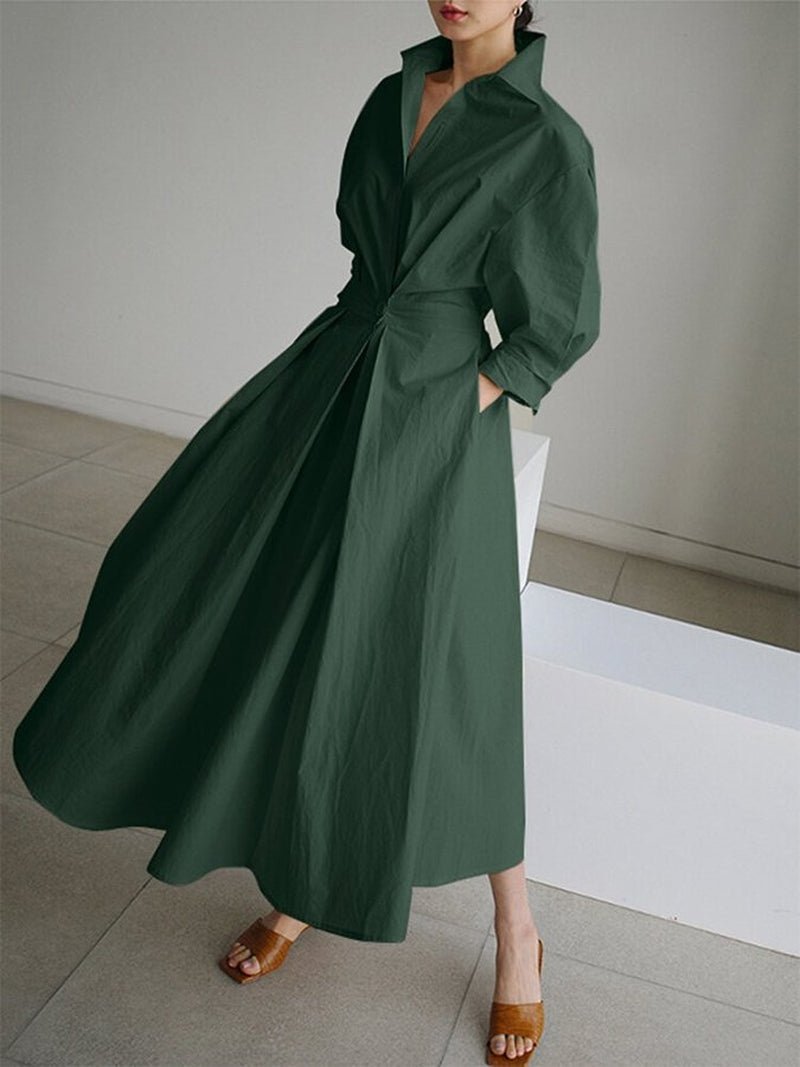 Elise | Women's Wrap Maxi Dress Cream Long Sleeve