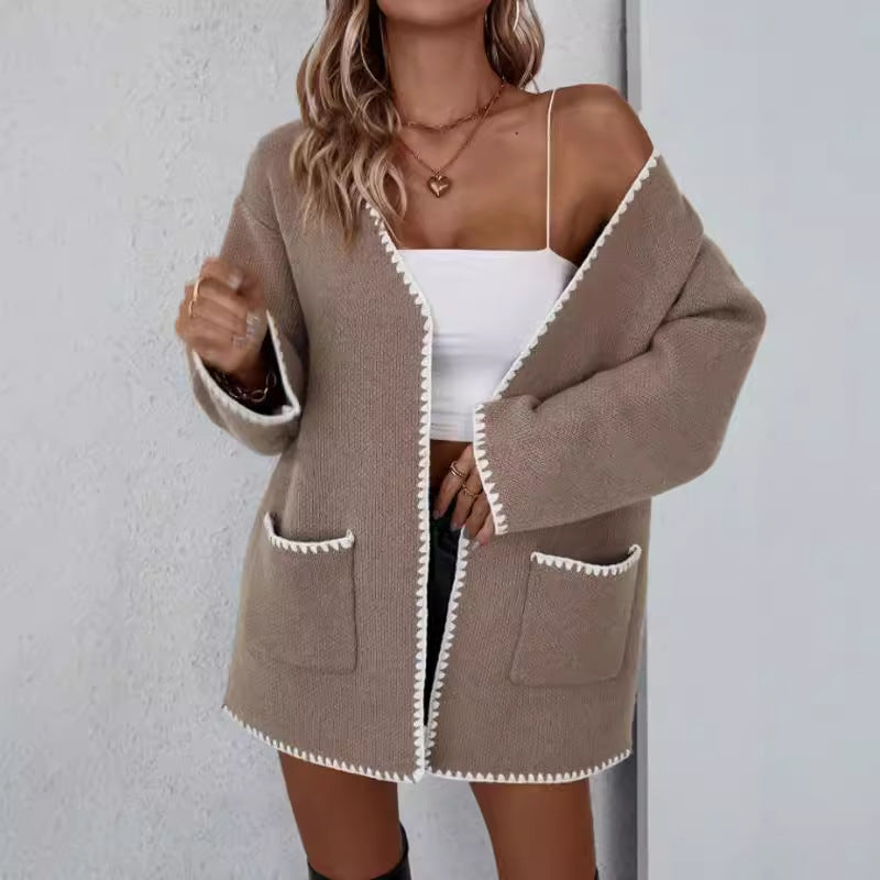 Dama Washington Armelle women's open front relaxed fit cardigan - front view