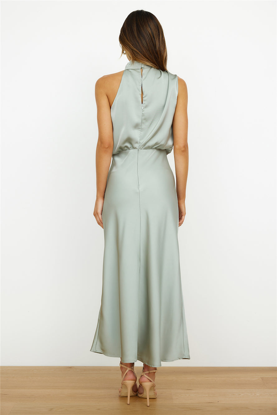 Faye | Women's Satin Halter Maxi Dress Cream
