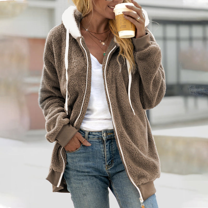 Dama Washington Rowena women's hooded zip-up longline coat - view 3