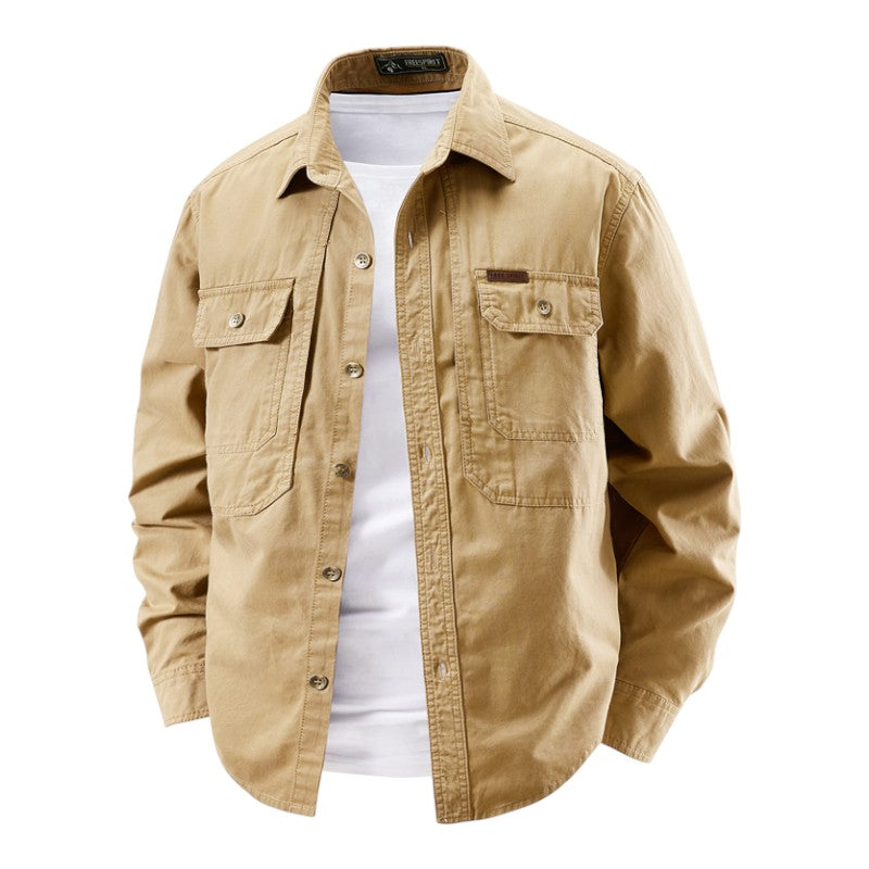 Axel | Men's Denim Jacket Navy Button Up Chest Pockets