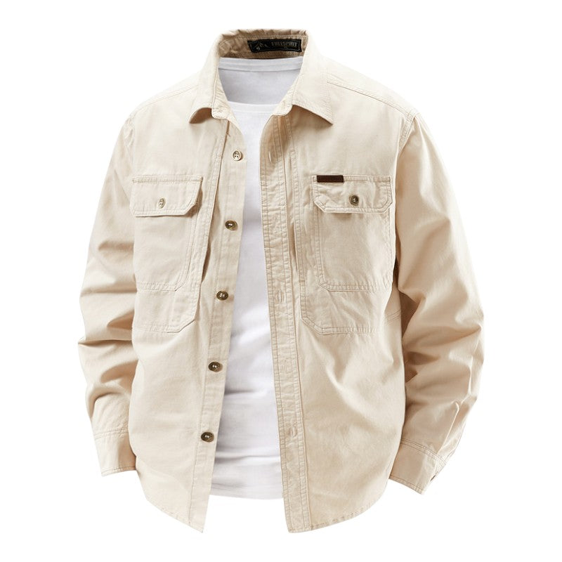Axel | Men's Denim Jacket Navy Button Up Chest Pockets