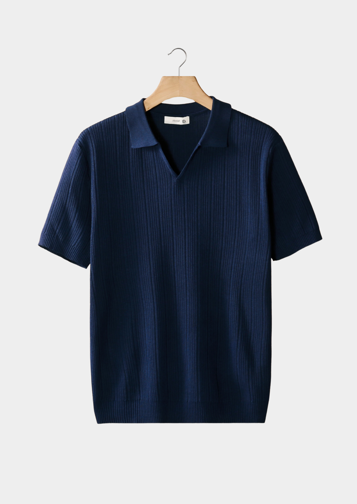 Axel | Men's Ribbed Polo Shirt Navy Short Sleeve