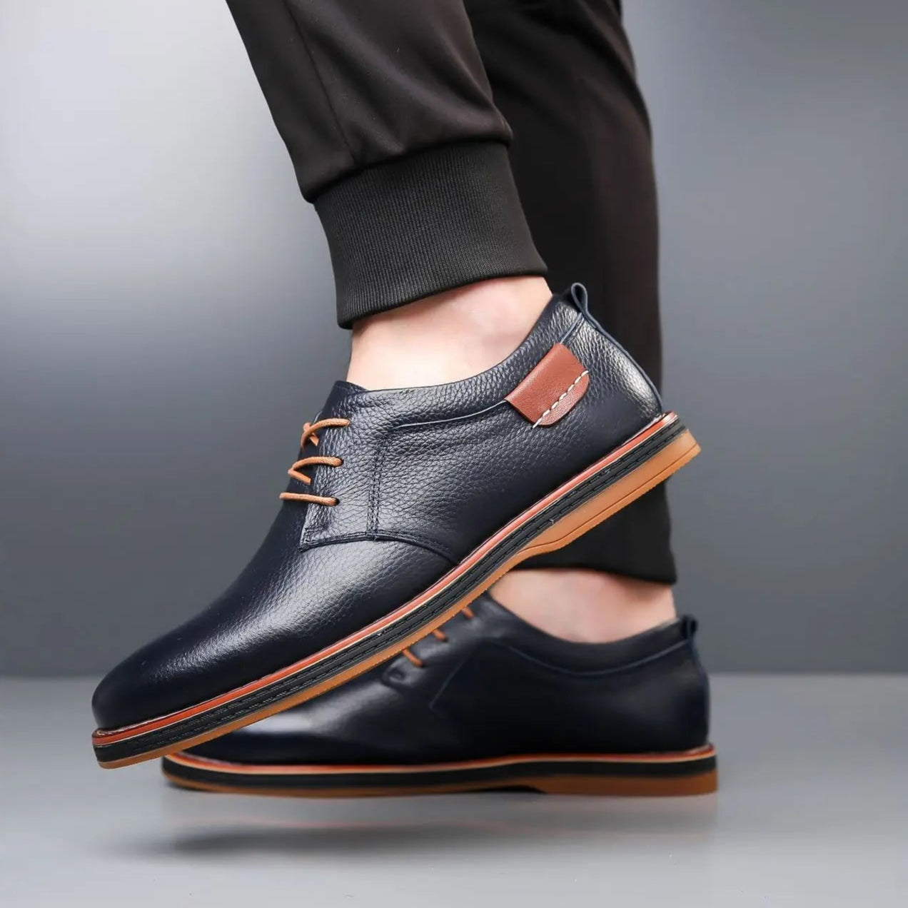 Voss | Men's Lace Up Oxford Dress Shoes Brown