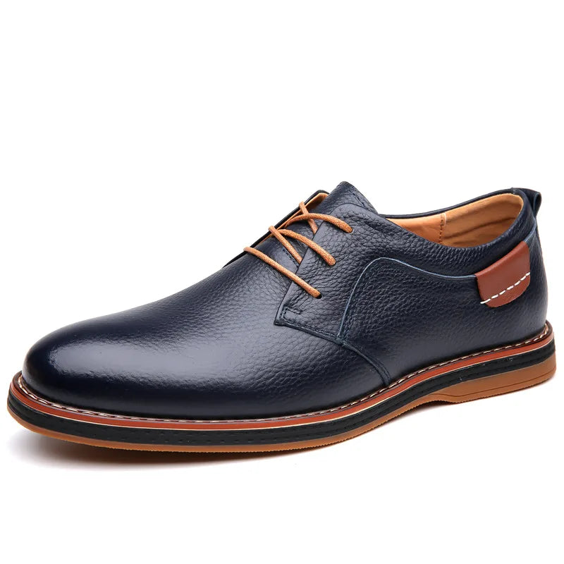 Voss | Men's Lace Up Oxford Dress Shoes Brown