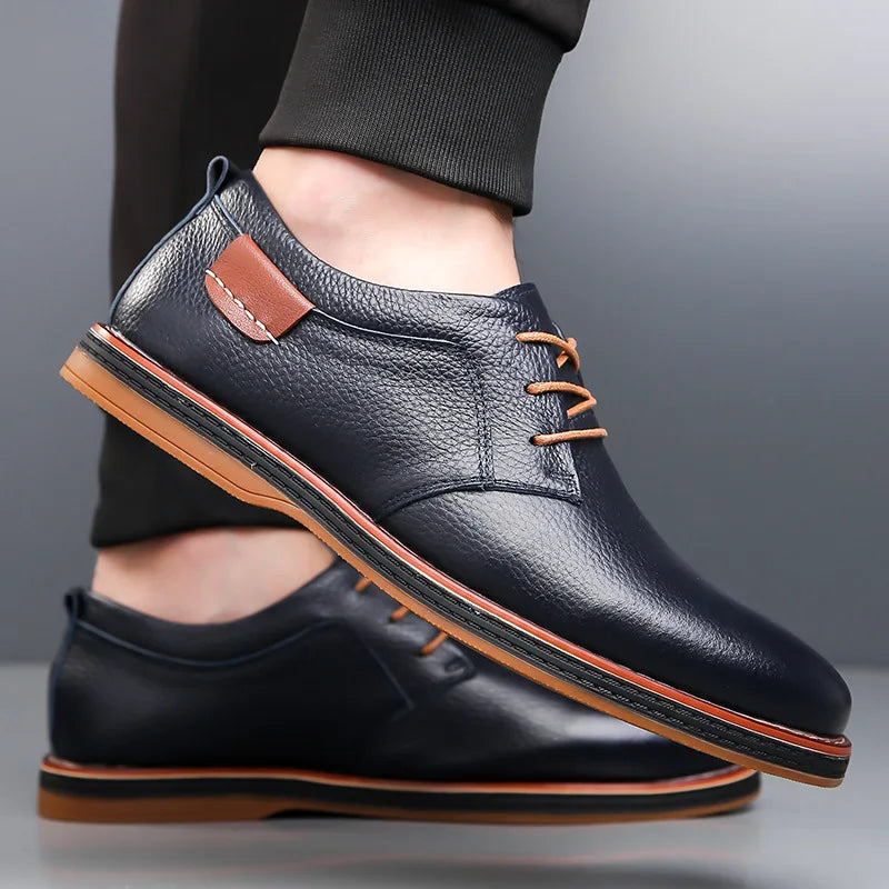 Voss | Men's Lace Up Oxford Dress Shoes Brown