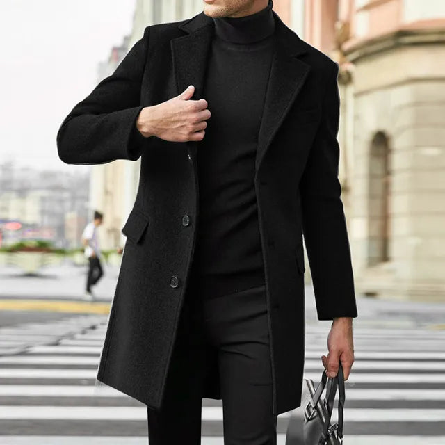 Dama Washington Gideon men's mid-length notched lapel overcoat - view 3
