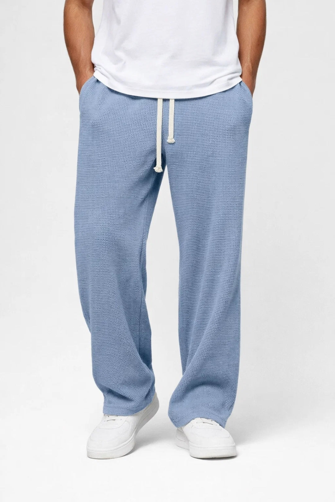 Axel | Men's Relaxed Sweatpants Light Blue Textured Knit