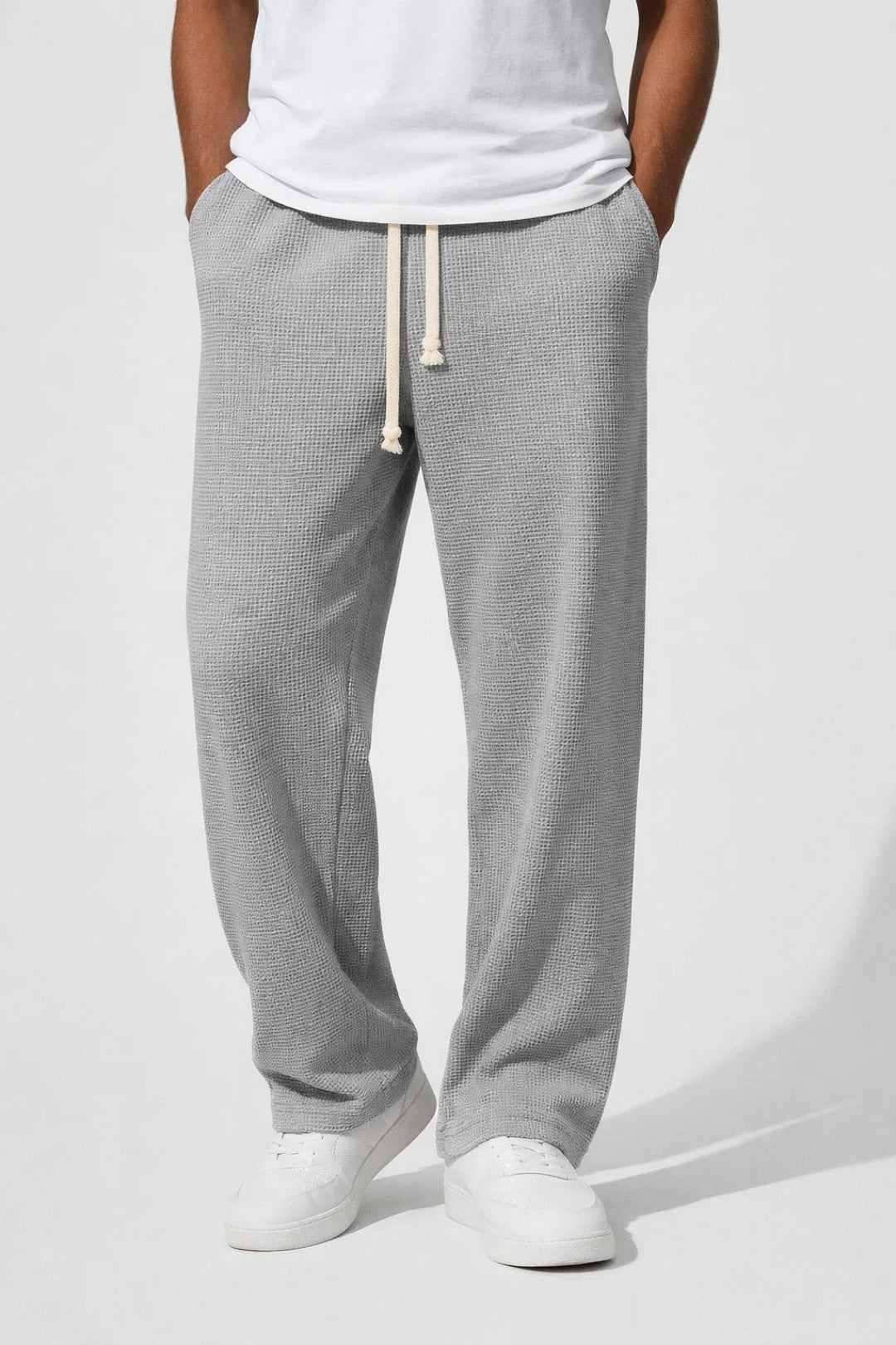 Axel | Men's Relaxed Sweatpants Light Blue Textured Knit