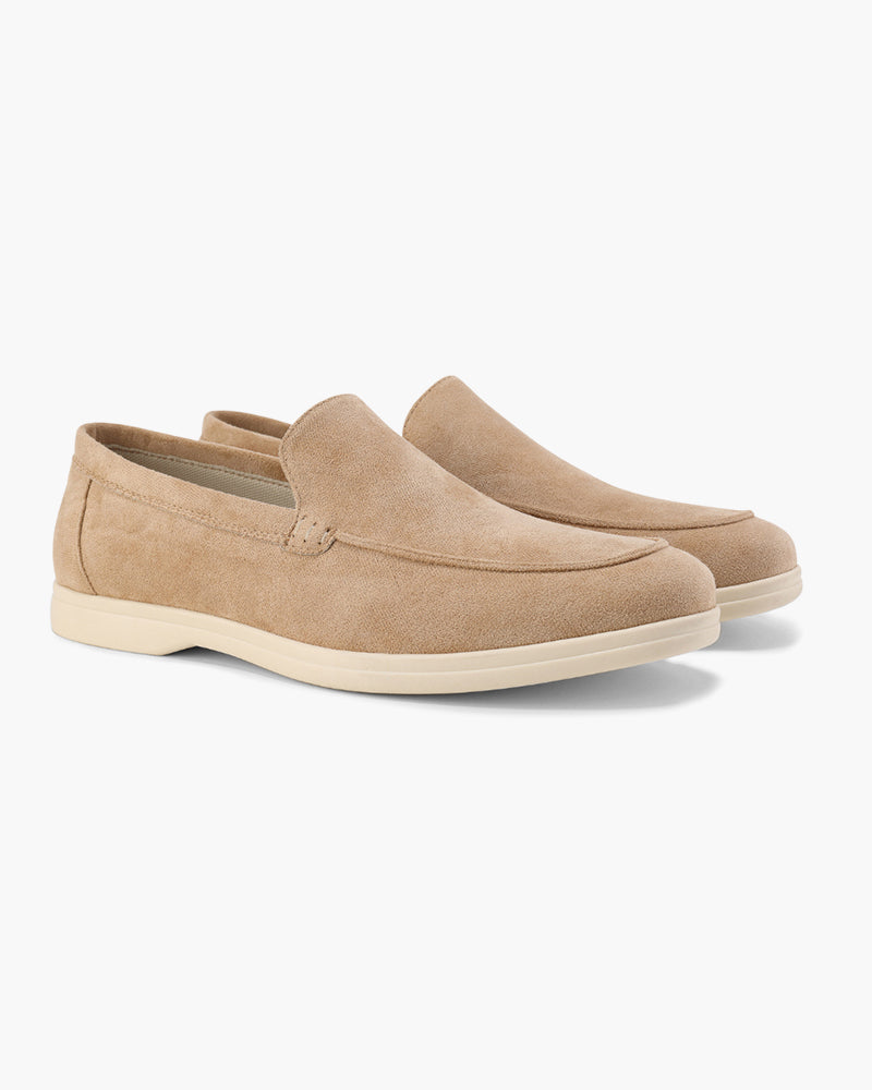 Arlo | Men's Casual Slip On Loafers Cream Suede