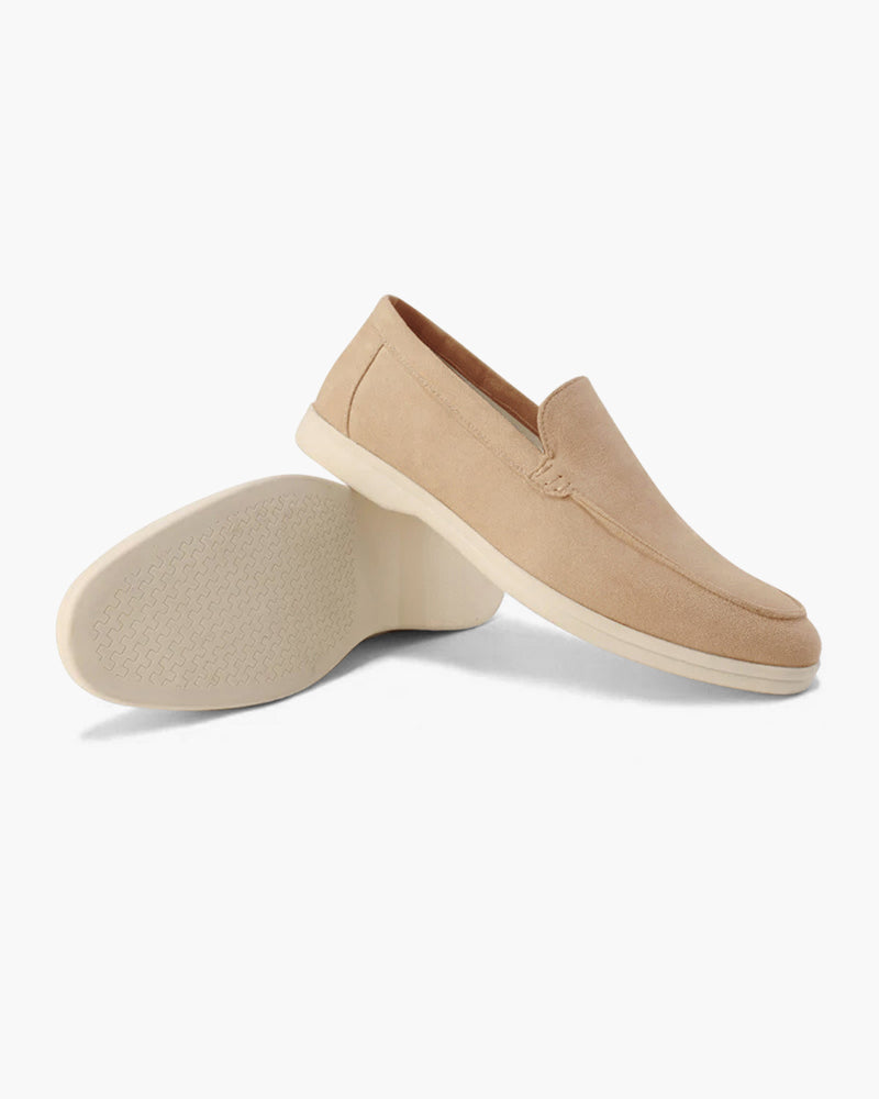 Arlo | Men's Casual Slip On Loafers Cream Suede