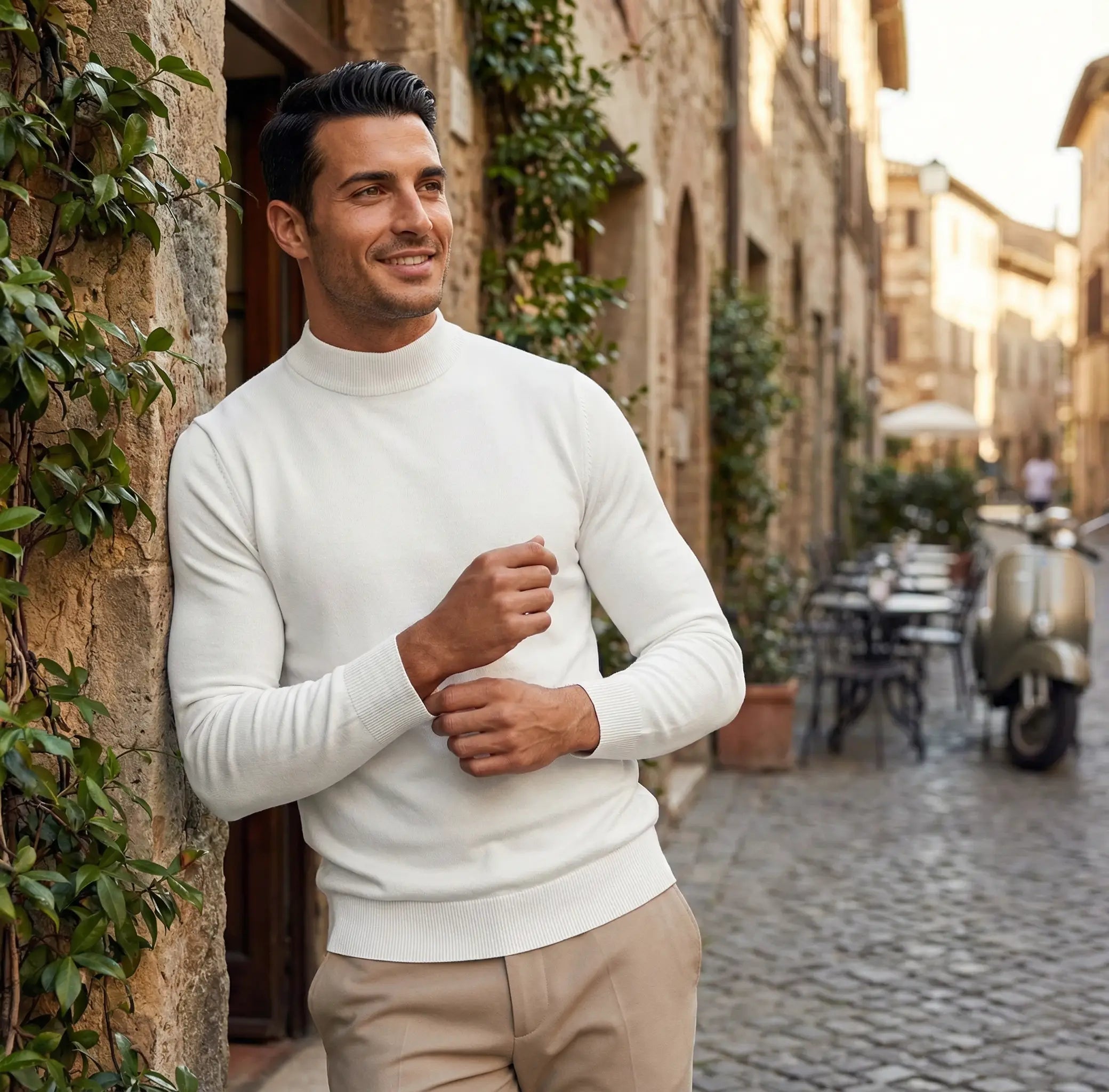 Vance | Men's Turtleneck Sweater Teal Crew Neck