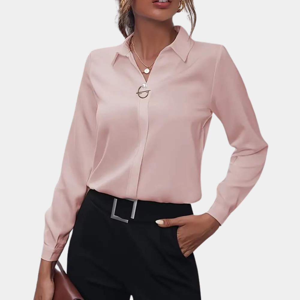 Elise | Women's Button Down Shirt Light Blue Long Sleeve