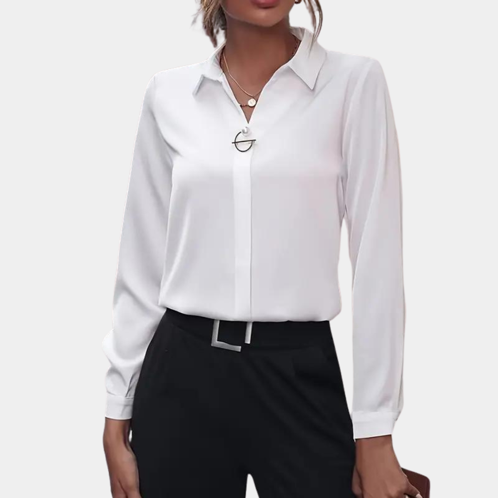Elise | Women's Button Down Shirt Light Blue Long Sleeve