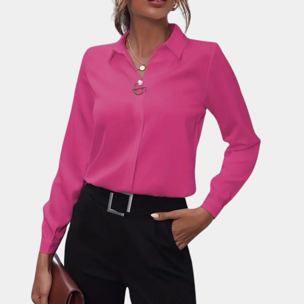Elise | Women's Button Down Shirt Light Blue Long Sleeve