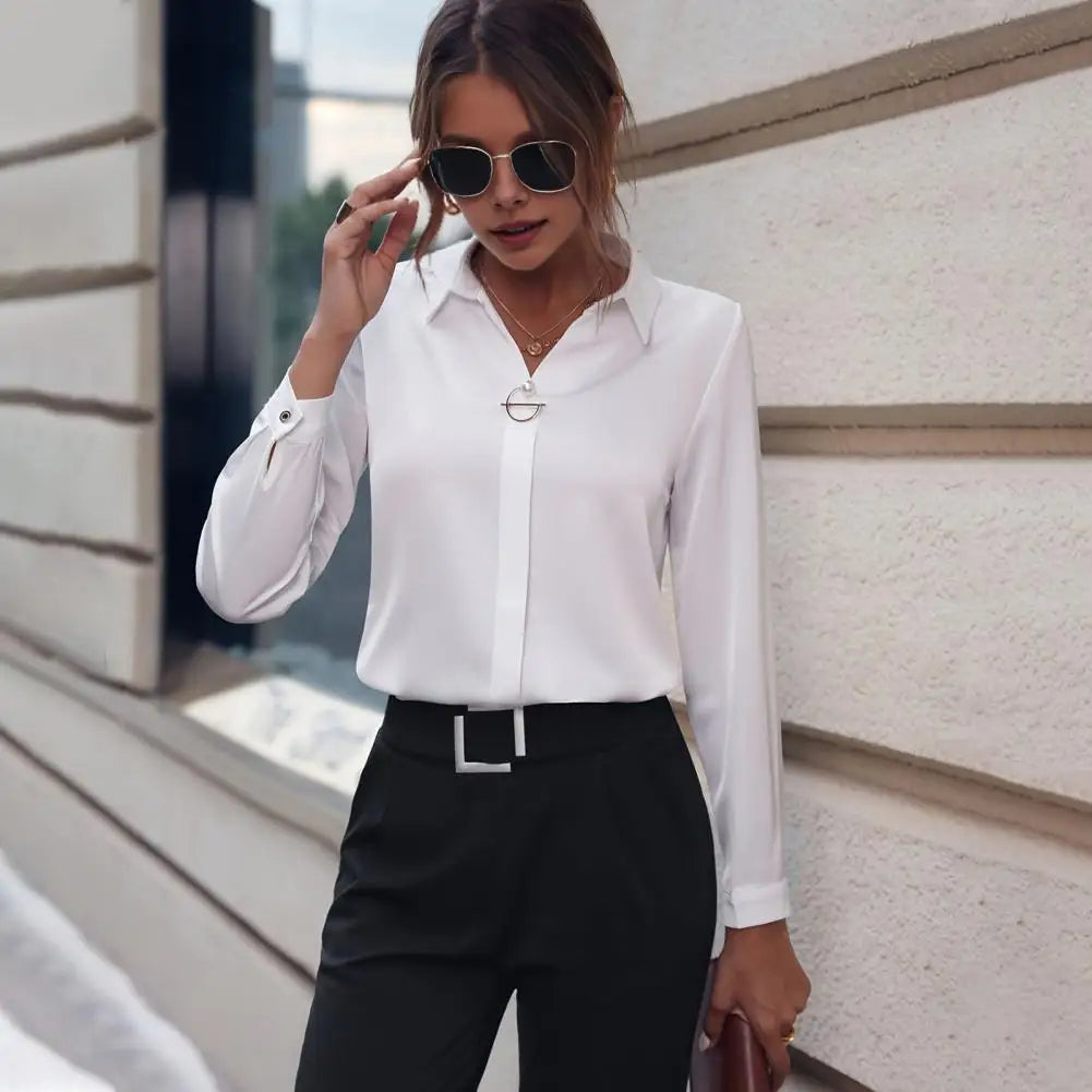 Elise | Women's Button Down Shirt Light Blue Long Sleeve
