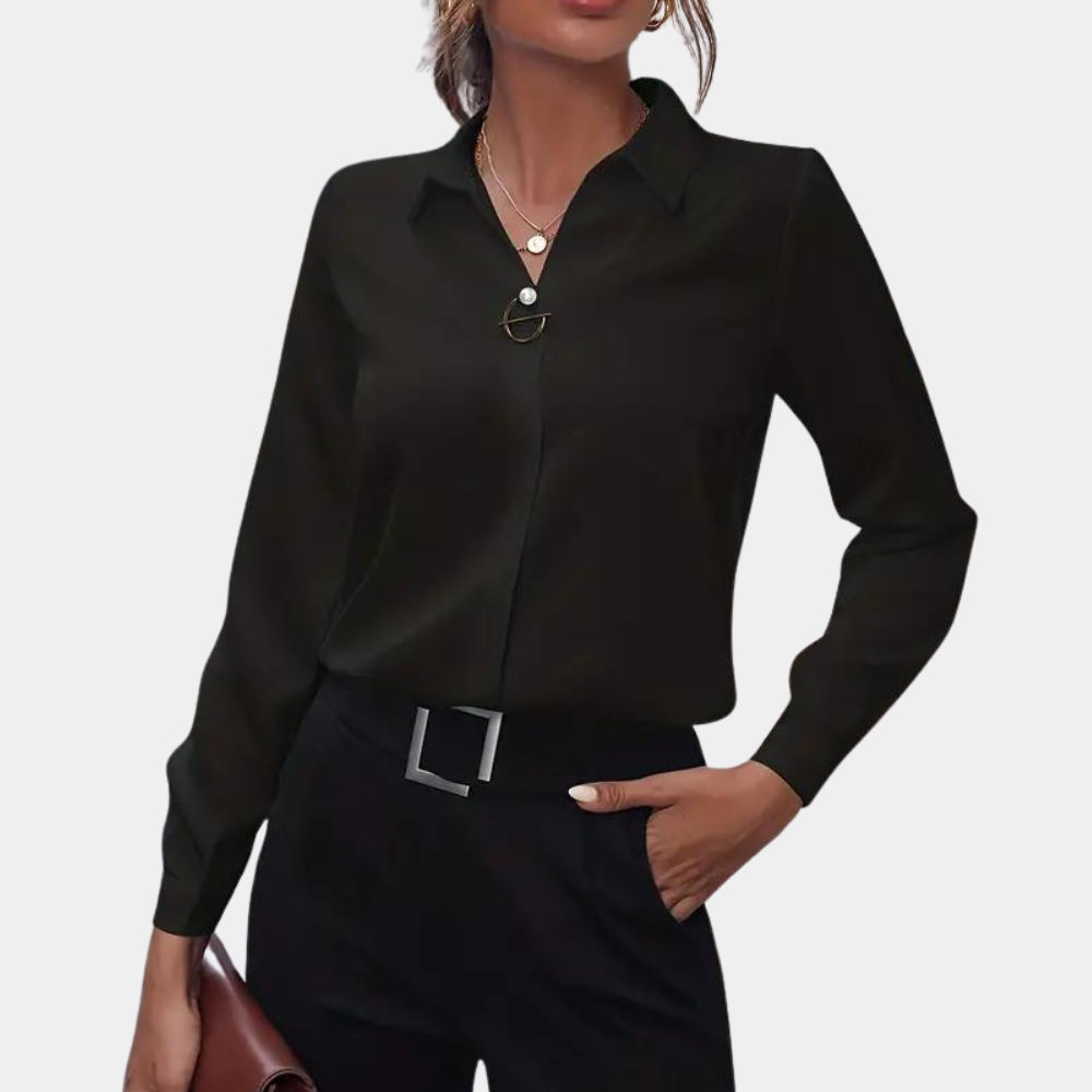 Elise | Women's Button Down Shirt Light Blue Long Sleeve