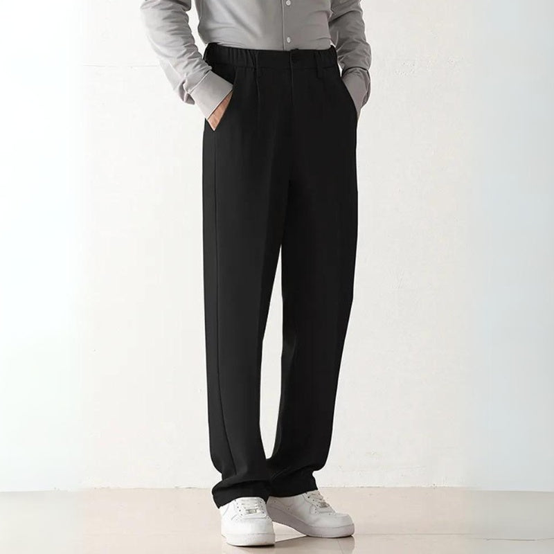Axel | Men's Pleated Wide Leg Dress Pants Black