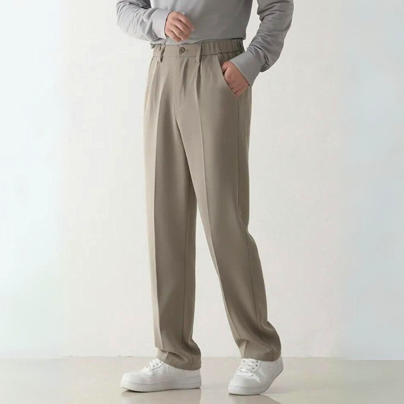 Axel | Men's Pleated Wide Leg Dress Pants Black