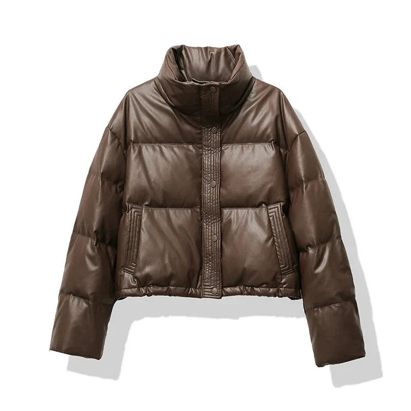 Dama Washington Linnea women's cropped puffer jacket - front view