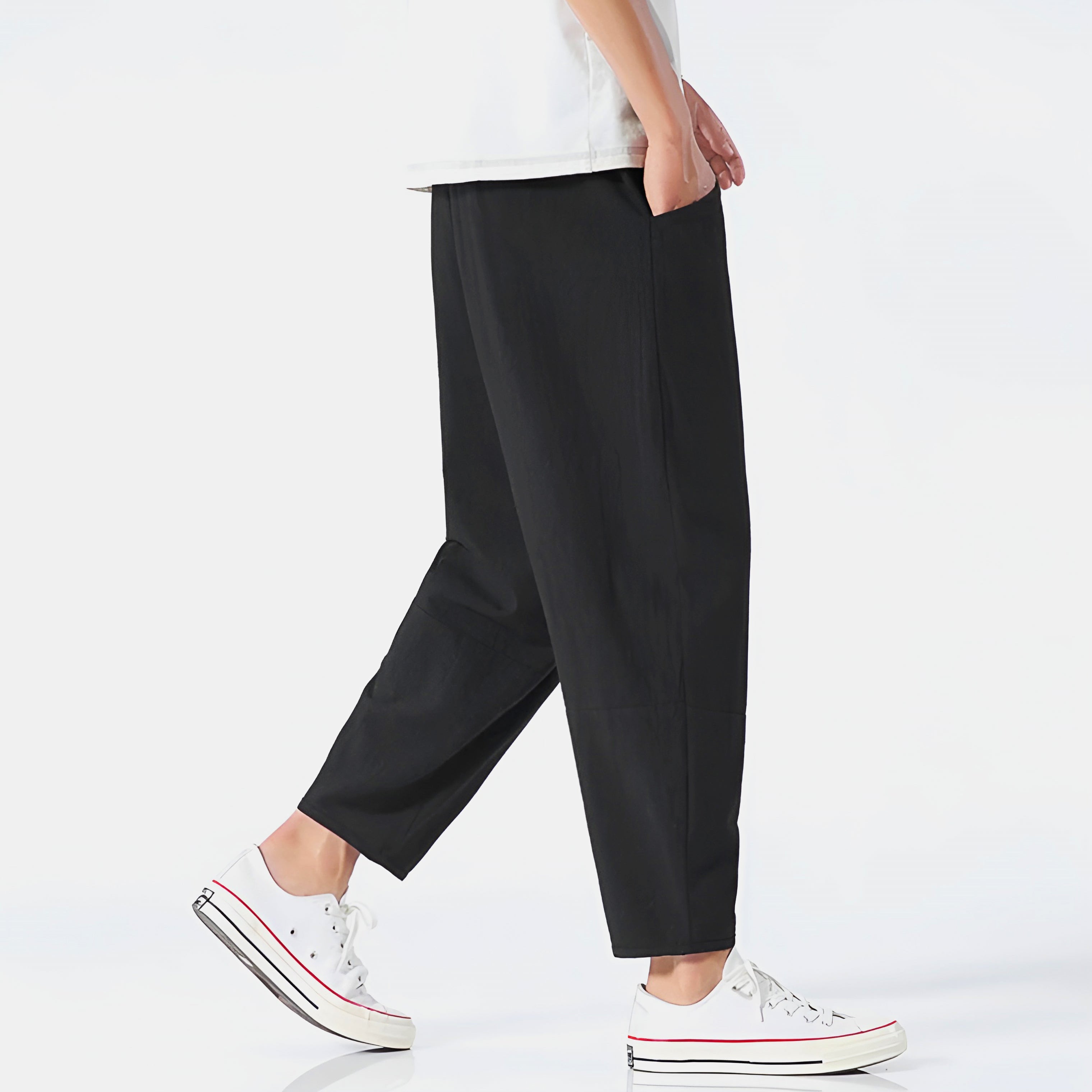 Ash | Men's Relaxed Fit Chino Pants Navy Cropped Drawstring