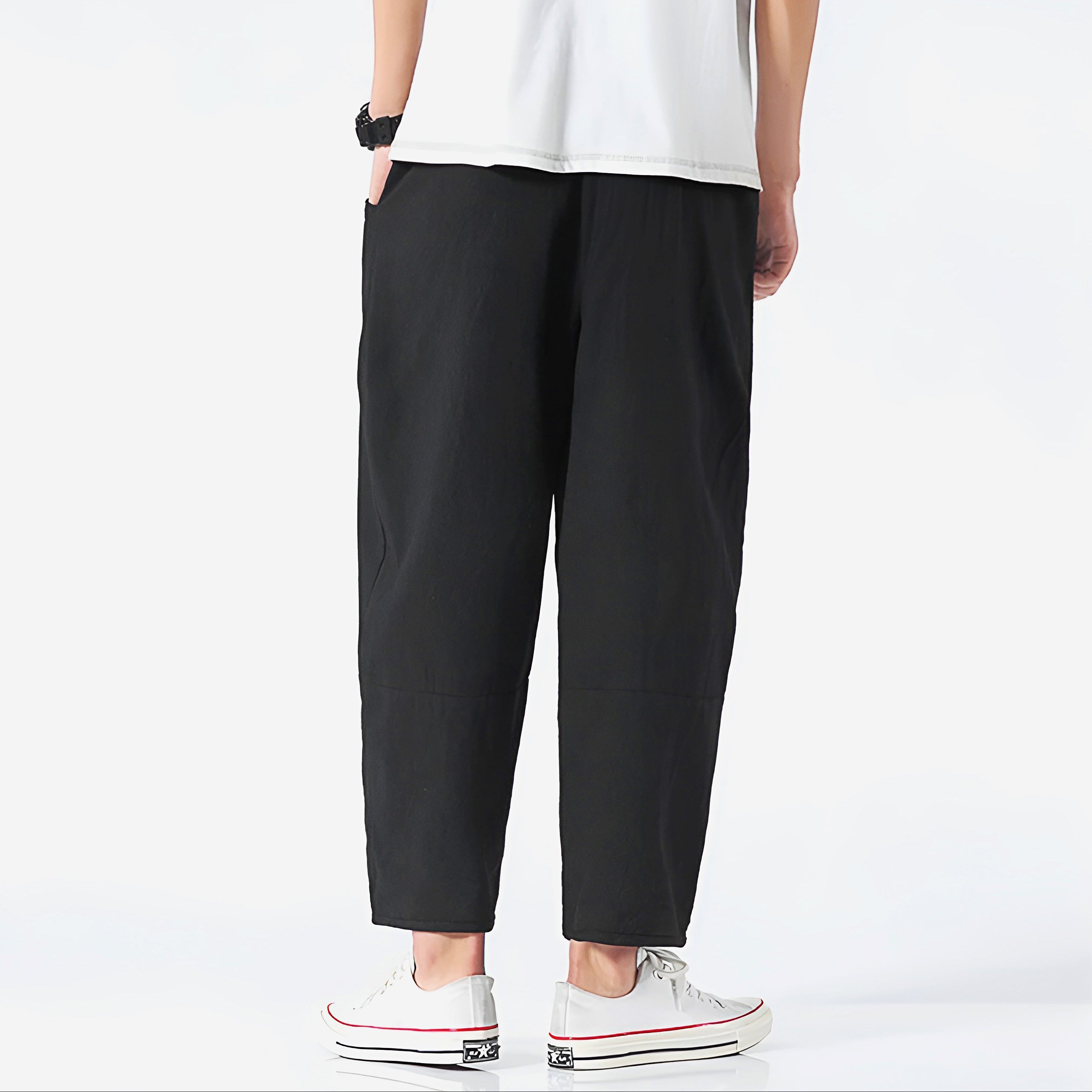 Ash | Men's Relaxed Fit Chino Pants Navy Cropped Drawstring