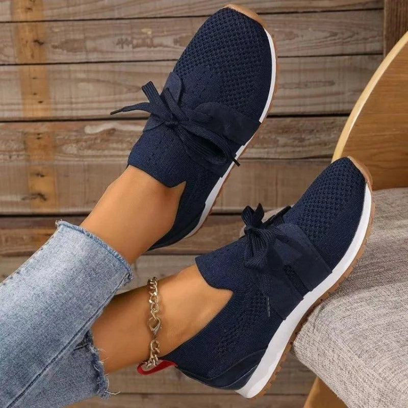 Esme | Women's Slip On Sneakers Black White Comfort Fit