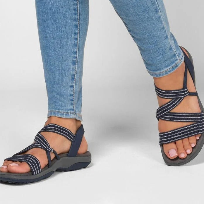 Isla | Women's Strappy Sandal Navy Comfort Fit