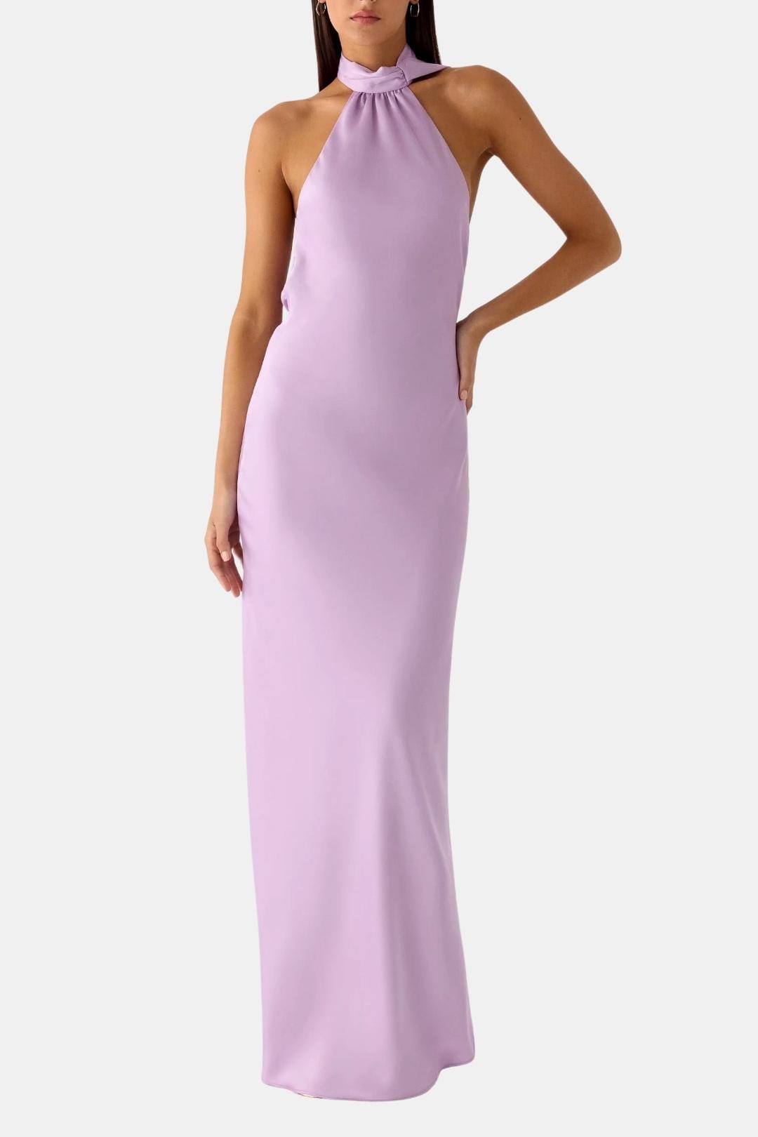 Vera | Women's Halter Maxi Dress Red Sleeveless