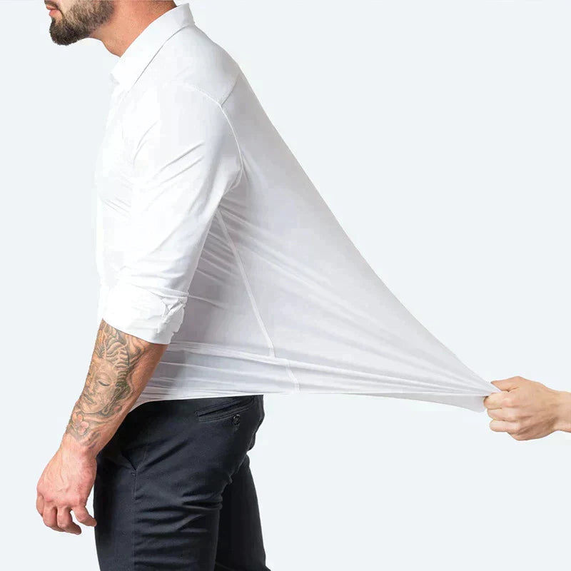 Axel | Men's Slim Fit Dress Shirt Black Long Sleeve