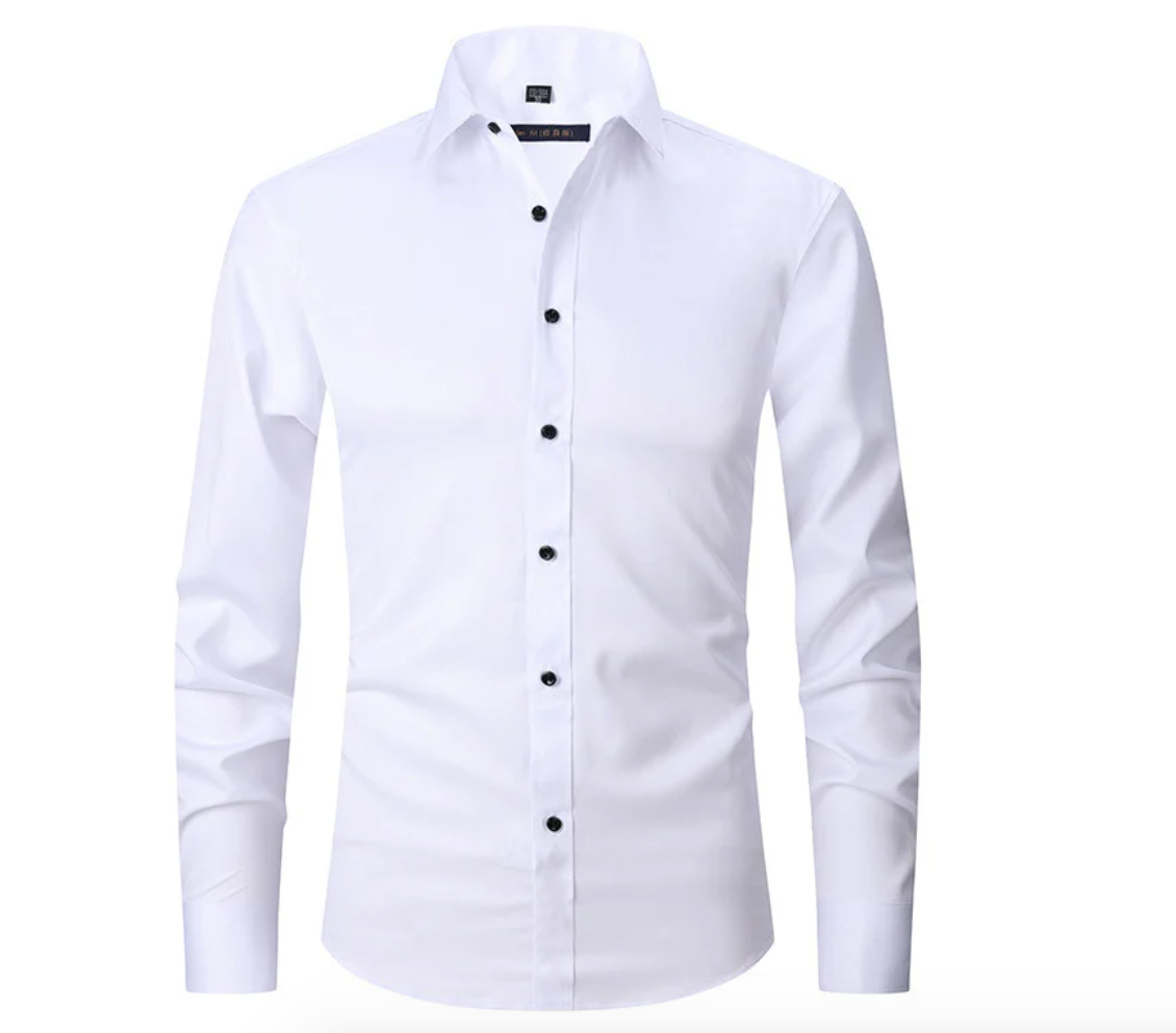 Axel | Men's Slim Fit Dress Shirt Black Long Sleeve